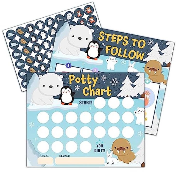 Zindelijkheidstraining Stickerkaart voor Peuters - 10 Kaarten met Stickers en Instructies