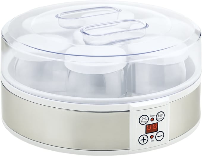 HOMCOM Yoghurtmaker Roestvrij staal, Kunststof 24L x 24B x 13H cm Wit