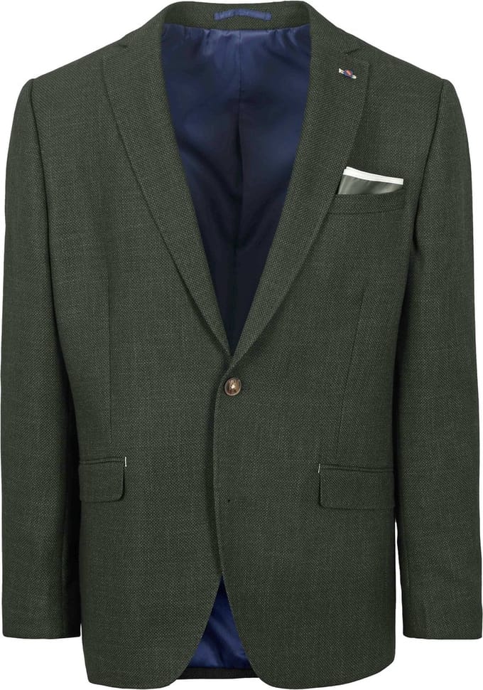 Suitable Colbert Heleen Groen - Maat 25 - Heren blazer