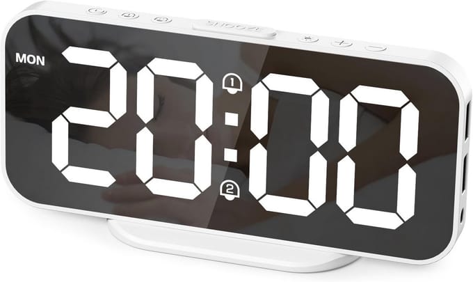 Digitale Wekker met Groot Spiegel Display en Snooze-functie - Ideaal voor Thuis
