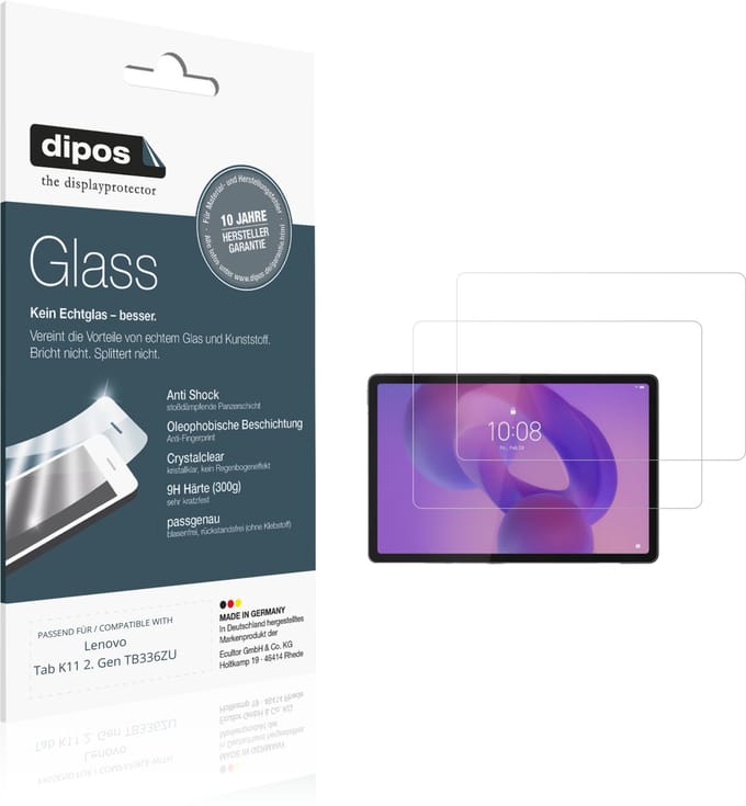dipos – 2x Pantserfolie geschikt voor Lenovo Tab K11 2. Gen TB336ZU | 9H Screenprotector