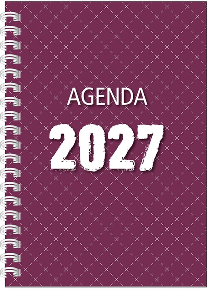MGPcards - Agenda A5 2027 - Ringband - Spiraal - Flexibele kaft - Weekoverzicht - Purper - 15 x 21 cm