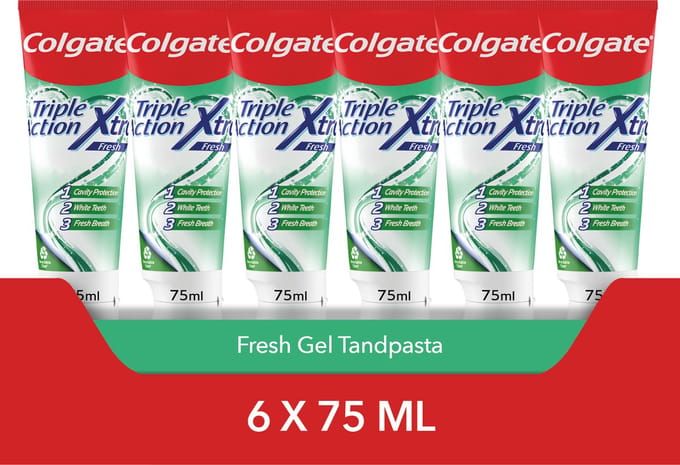 Colgate Triple Action Xtra Fresh tandpasta - 6 x 75ml - Voordeelverpakking