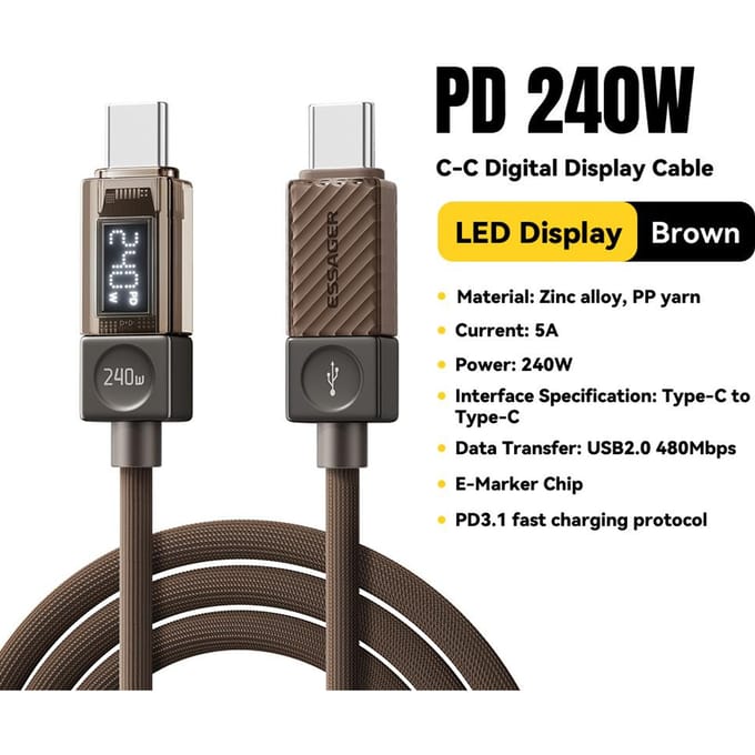 Essager 240W USB C-kabel voor iPhone 17 16 15 Plus Pro Max Macbook iPad Supercharge Fast Charger Type C-kabel voor xiaomi Samsung