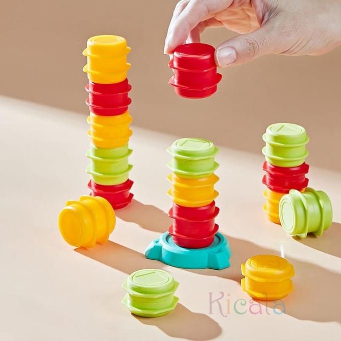 Capacité Folle de Formation de Chariot Élévateur à Répondre aux Jouets d'Enfants Jeux de Société Interactifs Éducatif Précoce Jouet d'Appariement Parent-enfant red