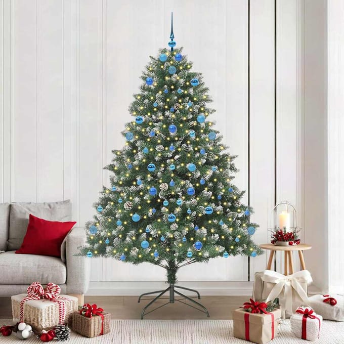 vidaXL - Kunstkerstboom - Groen - 210 - cm - PVC - en - Plastic - en - Staal