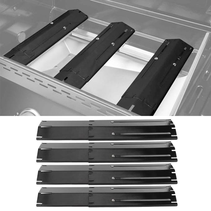 4 Sets Verstelbare Grill Hitteplaat Beschermer Hitte Tent Vervangingsonderdelen Geschikt voor Brinkman BBQ Gasgrill black