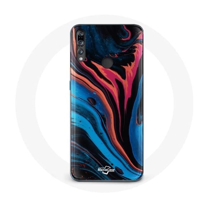 Hoesje voor Huawei p30 lite Abstracte textuur blauw zwart rood