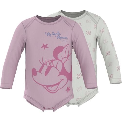 LUPILU Set van 2 baby rompers (roze/wit, 62-68)