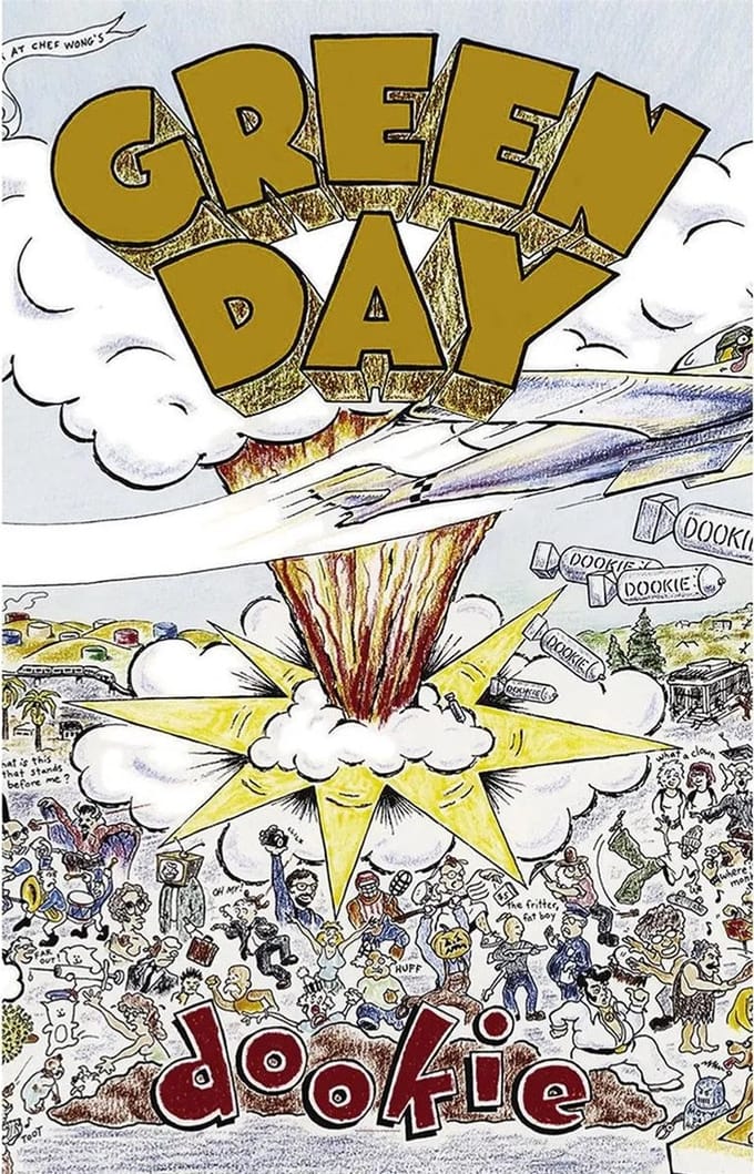 Green Day - Dookie Textiel Poster - Multicolours