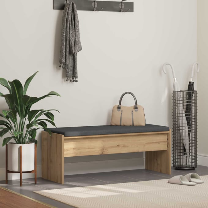 vidaXL - Hallenbank - Artisan - Eiken - 103 - x - 38 - x - 40 - cm