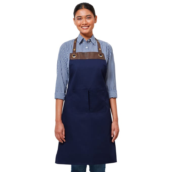 Premier Unisex Espresso Volwassenen Schort (Marine / Bruin)