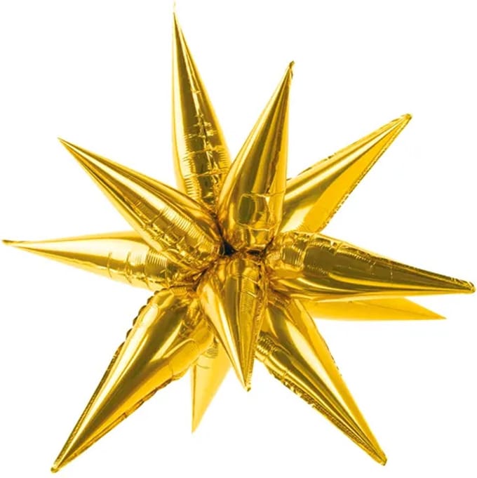 Partydeco - Folieballon 3D Ster Goud 70 cm