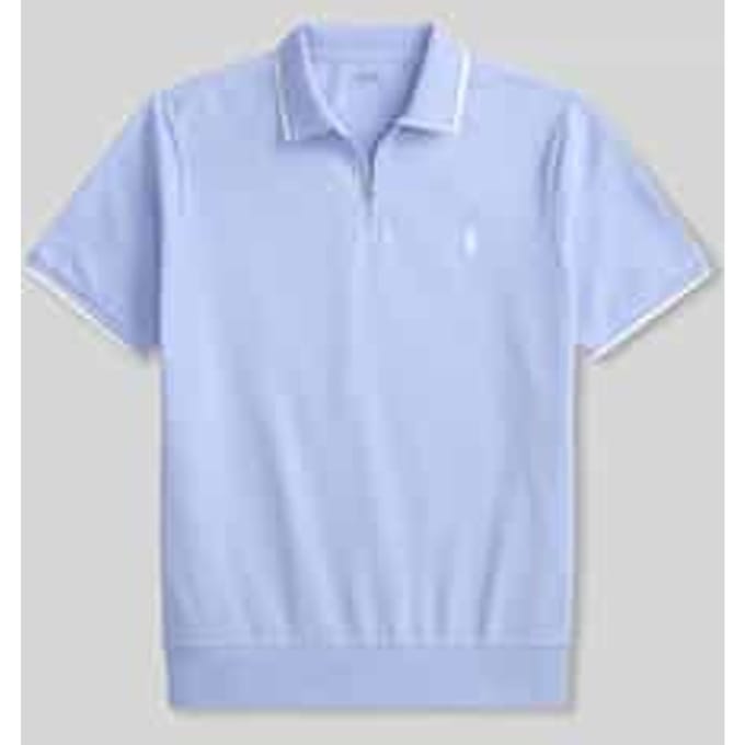 regular fit poloshirt van katoenmix met ritssluiting