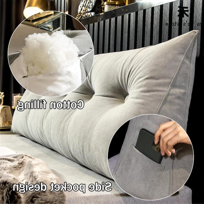 Wigkussen - Leeskussen Rugsteun - Comfortabel Ontspannen - Ergonomisch Driehoeksontwerp - 100 x 40 cm - Aqua Groen