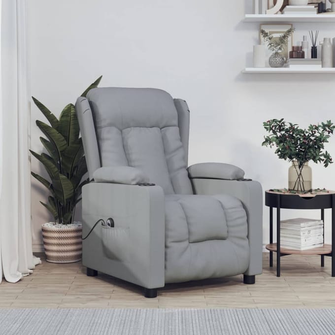 vidaXL - Fauteuil - elektrisch - verstelbaar - stof - lichtgrijs