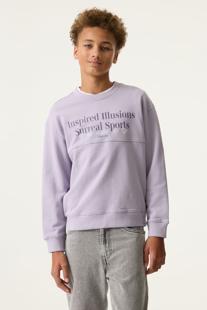 GARCIA Jongens Tekst Print Sweater Paars Lange mouw