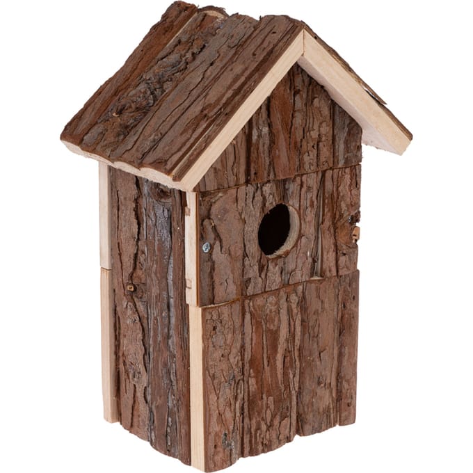TIAKI nestkast blokhut 17x12,5x26cm vogelhuisje