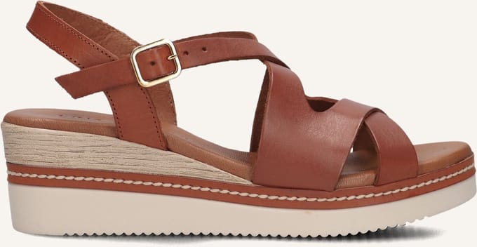 LINA LOCCHI 5547 Sandalen - Met Sleehak - Dames - Cognac - Maat 39