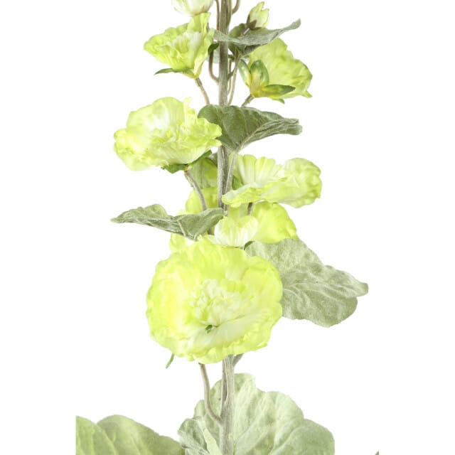 PTMD Kunstbloem Hollyhock - 65x26x114 cm - Plastic - Groen