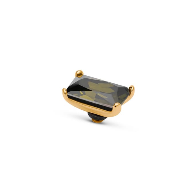 Melano Twisted Baguette Steentje Olive Goud
