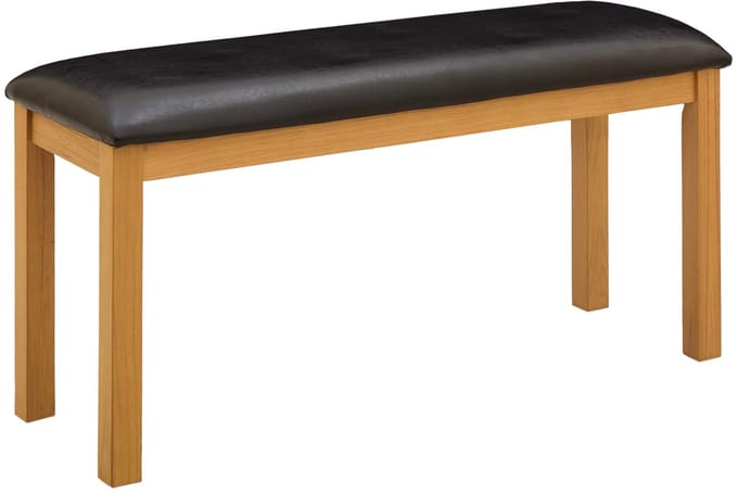 vidaXL - Eetbank - 95 - x - 32 - x - 45 - cm - Massief - Eikenhout - Zwart