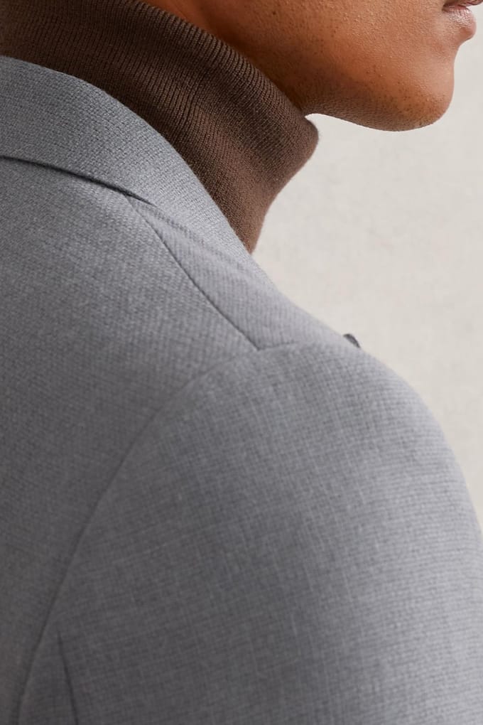 Reiss Db Peak Textured Blazer Airforce Blue Größe: 40 | Blazer Outlet | Herren | Blau