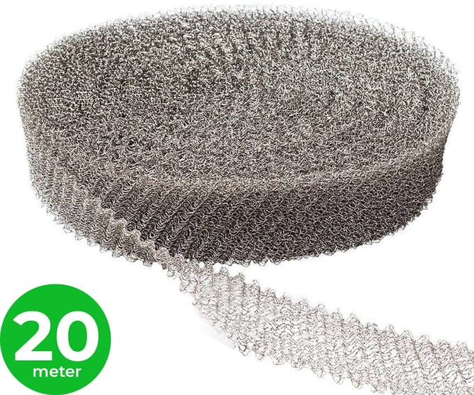 VerminBuster Muizengaas 20 meter x 5cm - Rattengaas - RVS Weringsgaas - Stootvoegroostergaas