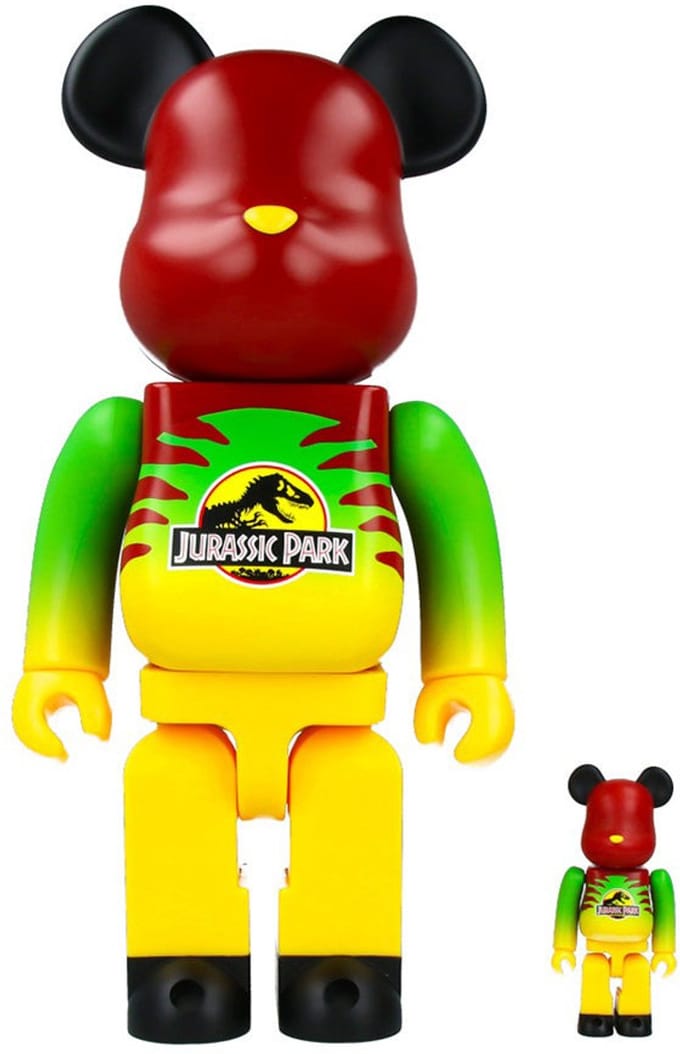 400% & 100% Bearbrick set - Jurassic Park (Green & Yellow)