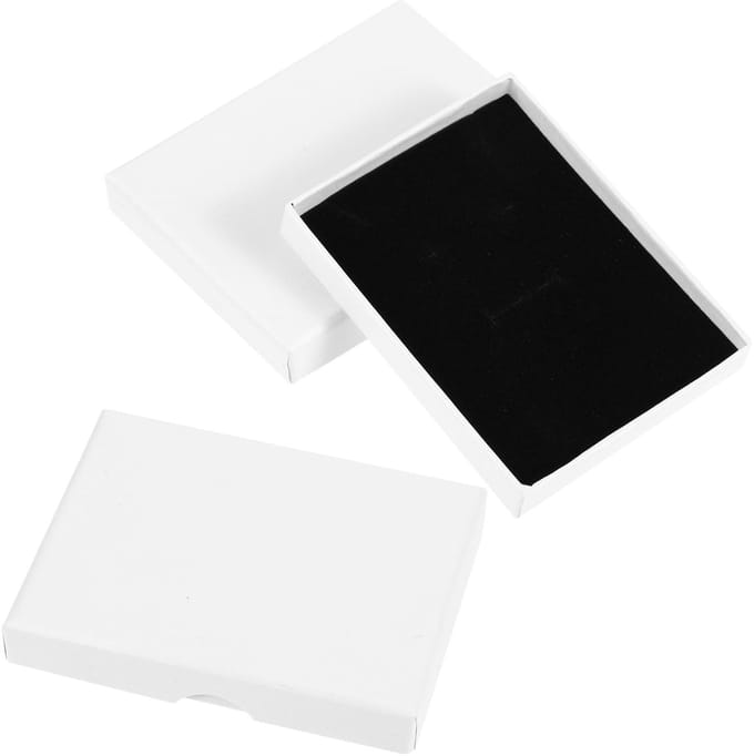 BRENZOOS- Sieradenbox 9 x 7 cm - Cadeaudoos - Geschenkdoos - 2 Stuks - Wit/Roze - Papier/Spons - Cadeaubox
