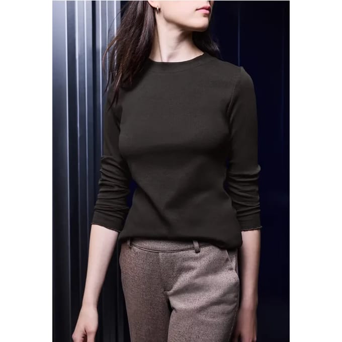 Geribd shirt met ronde hals