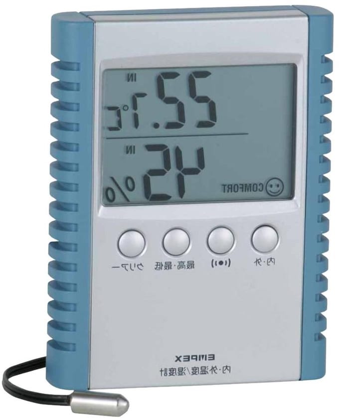 Digitale Hygrometer Thermometer - Binnen Buiten Meter - Klimaat Controle - Dubbele Sensor - 9.8 x 7.5 cm - Wit