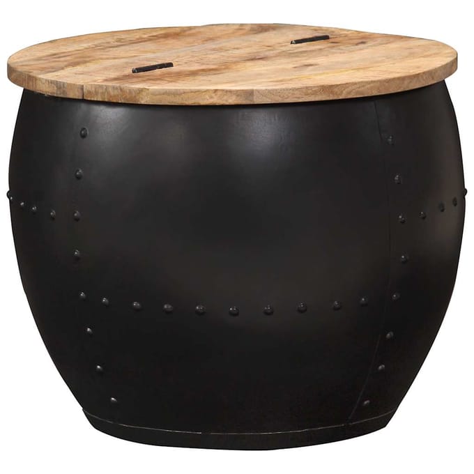 vidaXL - Salontafel - rond - 53x43 - cm - massief - mangohout