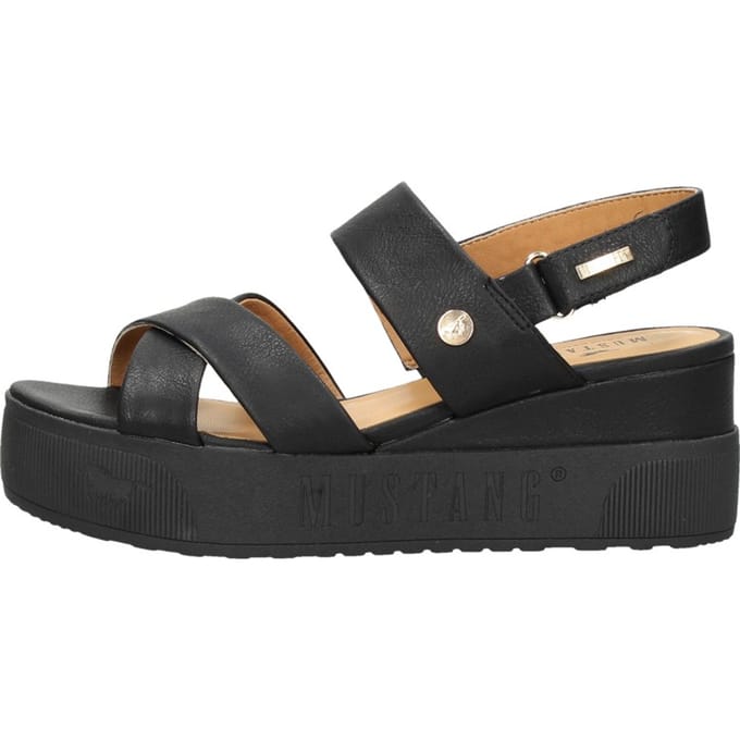 Mustang Sandalen Plat Sandalen Plat - zwart - Maat 42