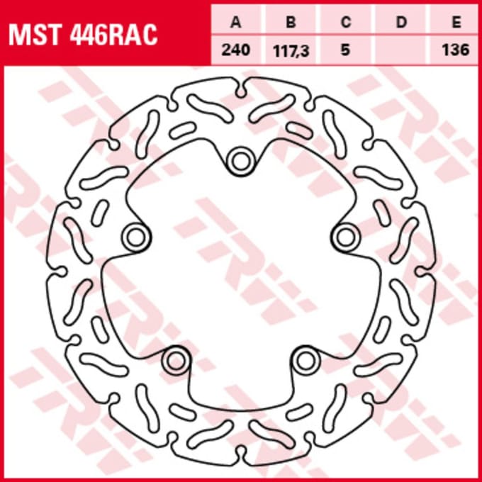 Remschijf TRW MST446RAC, 1 Stuk