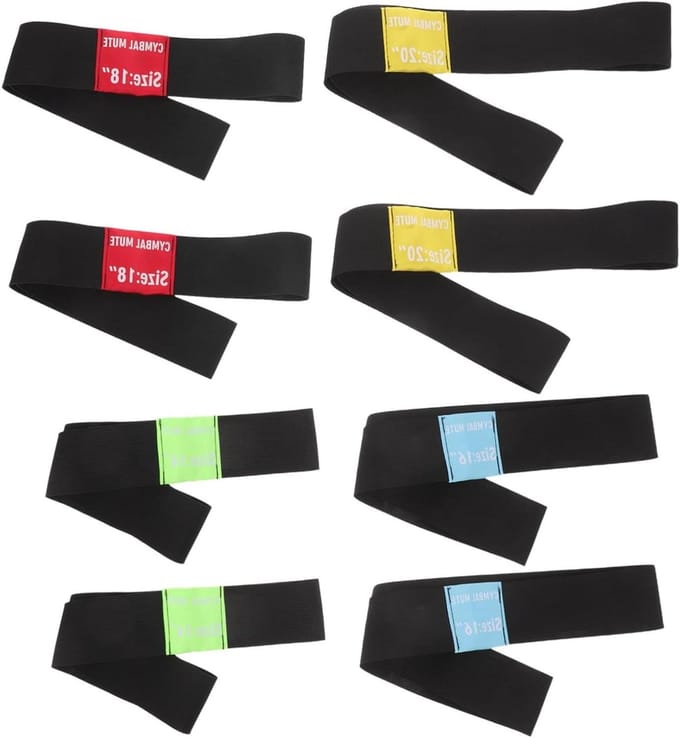 Bekkendempers Set - Cymbal Mutes - Stil Drummen - Effectieve Ruisdemping - 8 Stuks - Diverse Kleuren