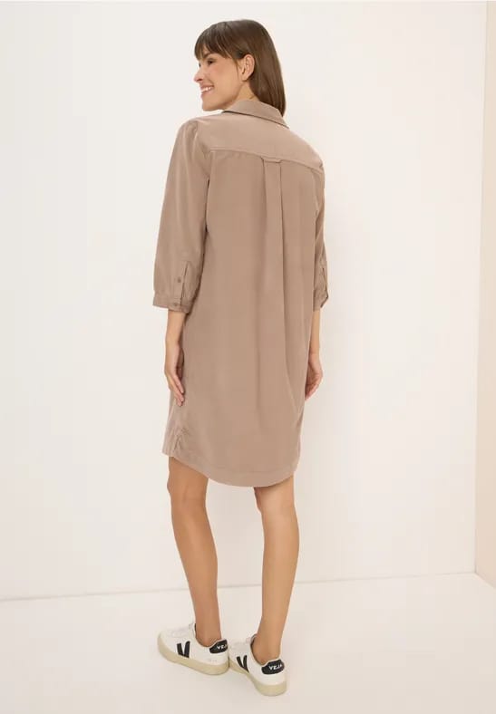 Corduroy jurk in effen kleur