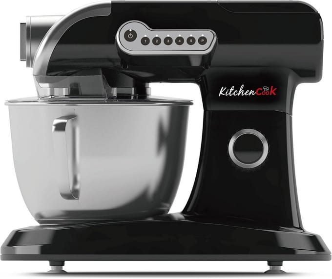 Krachtige Kneedmachine 1000W met RVS Kom 5L voor Bakken en Mixen