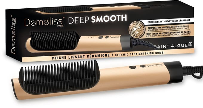 Gladmakende kam - SAINT ALGUE - Demeliss DEEP & SMOOTH - 3 temperatuurstanden - Goud
