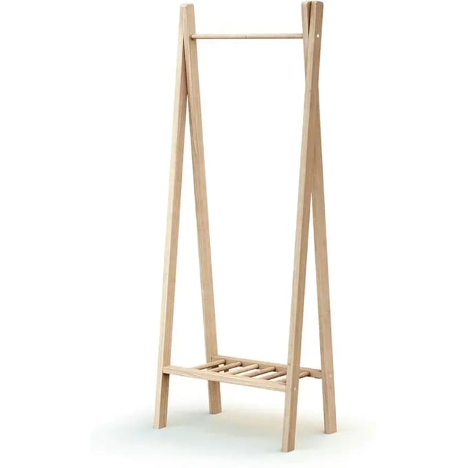 AT4 - Kinderkledingrek HOOKI in hout Beuken onbewerkt 50 x 30 x 130 cm