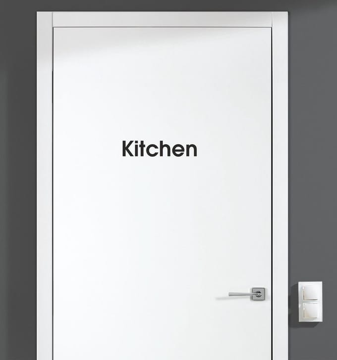 Deursticker - Kitchen - Zwart 14x3