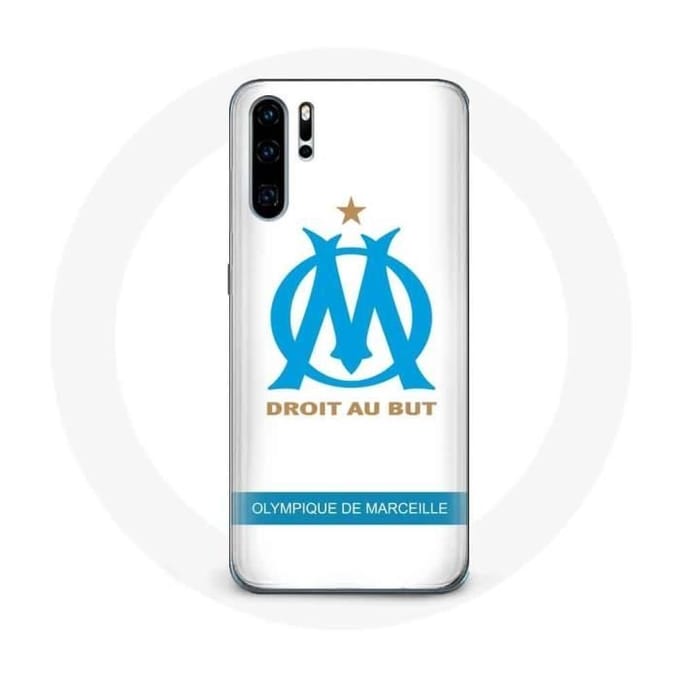 Hoesje voor Huawei P30 Pro Olympique de Marseille Logo Witte Achtergrond