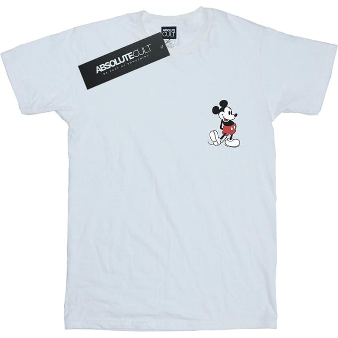 Disney Heren Mickey Mouse Kickin Retro Borst T-shirt (Wit)