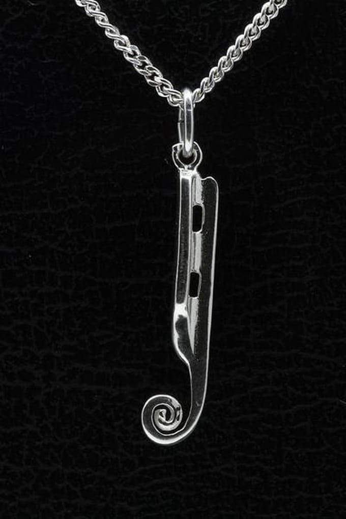 Zilveren Friese doorloper schaats ketting hanger
