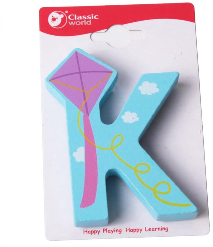 Klassieke wereld houten letter K - UNI