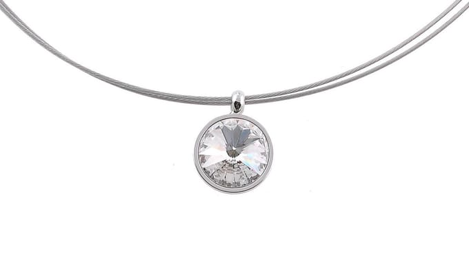 Behave - Ketting met glaskristal hanger - Nikkelvrij - 43 cm