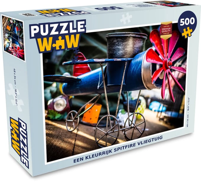 Puzzel Een kleurrijk spitfire vliegtuig - Legpuzzel - Puzzel 500 stukjes