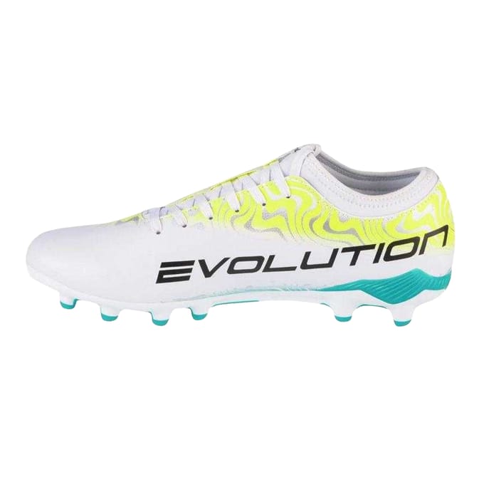 Joma Heren Evolution Stevige Grond Voetbalschoenen (Wit/Blauw/Geel)