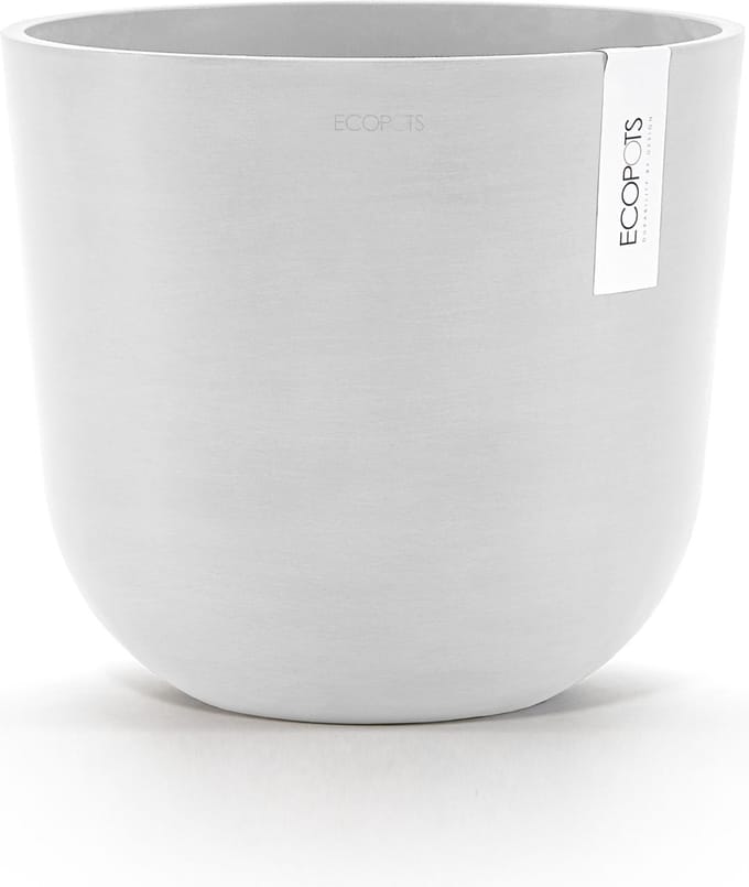 Ecopots Oslo 25 - Pure White - Ø25 x H21,8 cm - Ronde witte bloempot