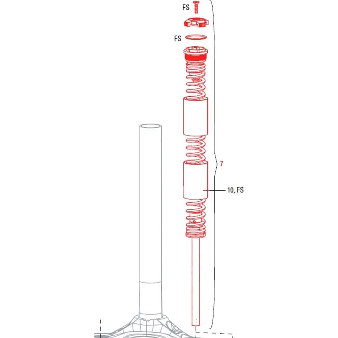 Vork Rockshox Ressort Xc30 A1-A3/30 A1-A2 X-Firm Black 100mm/26"Μ